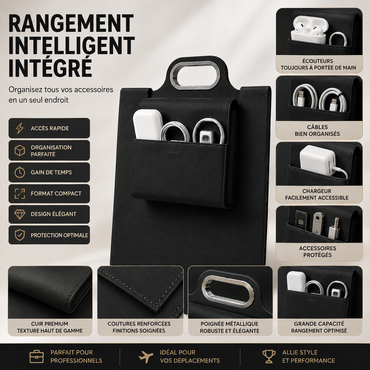 💼 Nuratek PowerSleeve Pro™ | Sacoche Laptop 5-en-1 avec Recharge Sans Fil