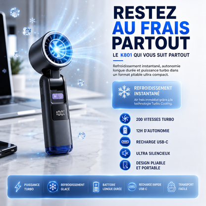 🔥 PROMO -50 % | ❄️ Mini Climatiseur Portable USB – Rafraîchissez-vous Instantanément !
