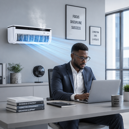 Mini Climatiseur Portable avec Brumisateur – Ventilateur Rechargeable 6000mAh
