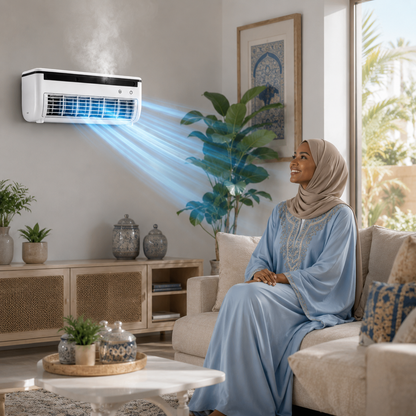 Mini Climatiseur Portable avec Brumisateur – Ventilateur Rechargeable 6000mAh