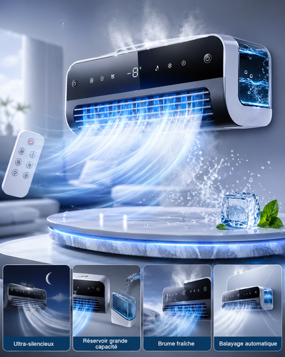 Mini Climatiseur Portable avec Brumisateur – Ventilateur Rechargeable 6000mAh