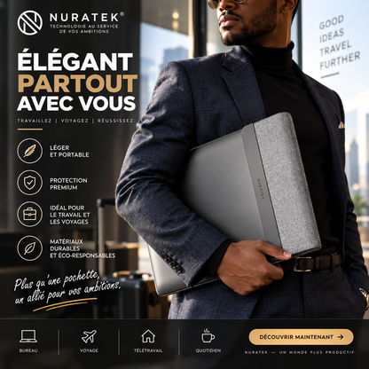 💼 NURATEK SMARTDESK PRO™ Sacoche Laptop 5-en-1 avec Charge Sans Fil