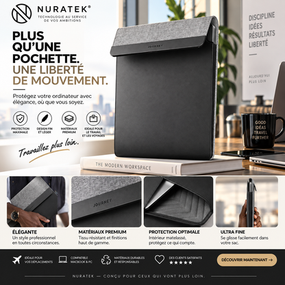 💼 NURATEK SMARTDESK PRO™ Sacoche Laptop 5-en-1 avec Charge Sans Fil
