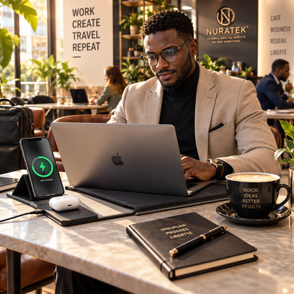 💼 NURATEK SMARTDESK PRO™ Sacoche Laptop 5-en-1 avec Charge Sans Fil