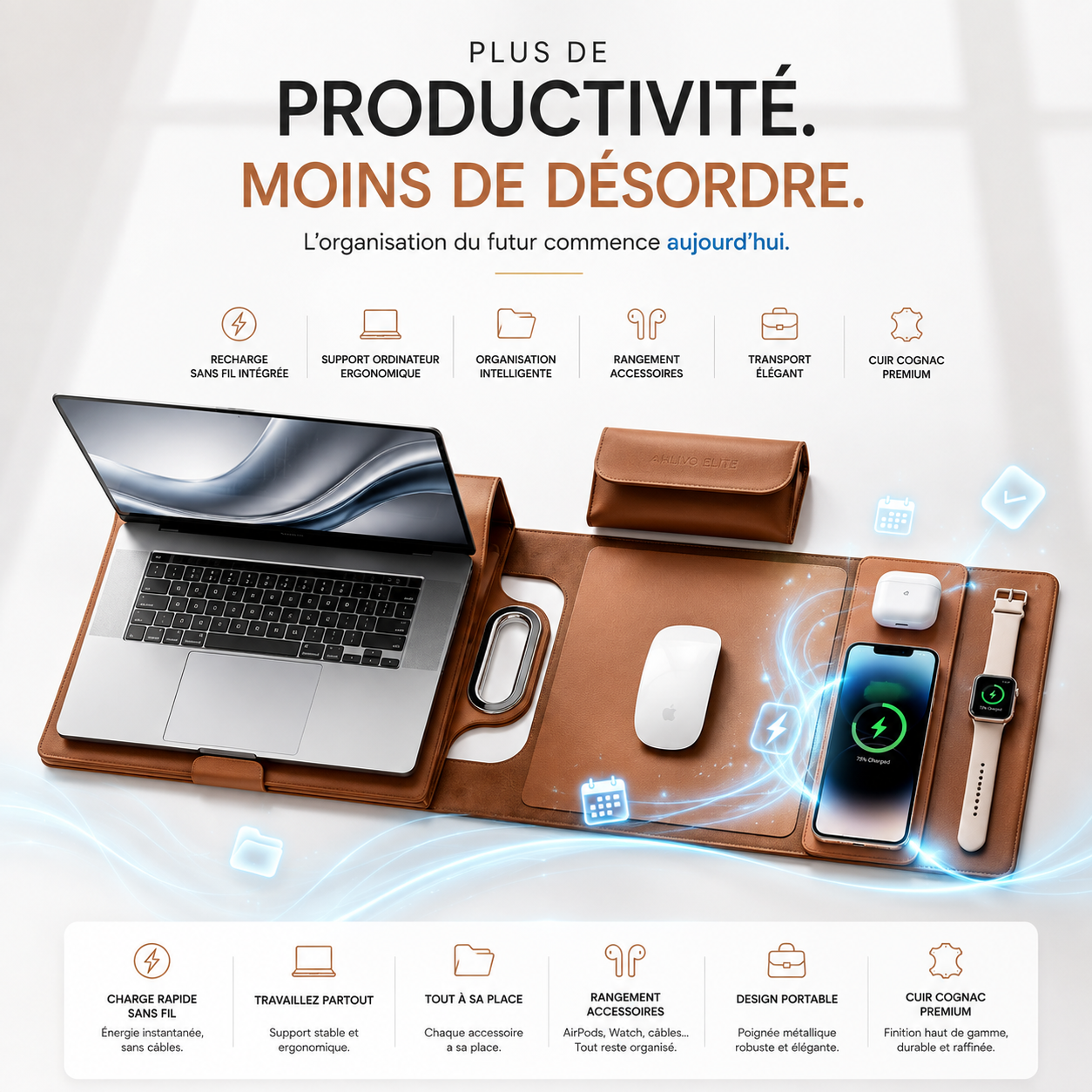 💼 Nuratek PowerSleeve Pro™ | Sacoche Laptop 5-en-1 avec Recharge Sans Fil