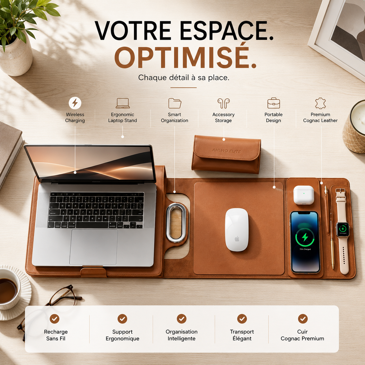 💼 Nuratek PowerSleeve Pro™ | Sacoche Laptop 5-en-1 avec Recharge Sans Fil
