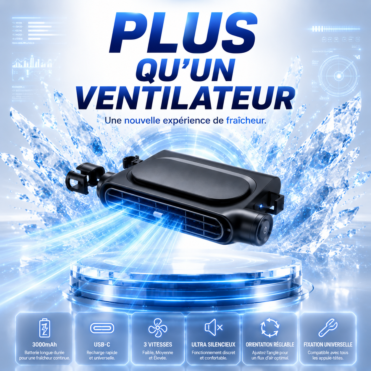 ❄️ Gardez vos passagers au frais tout l'été avec le ventilateur double turbine Nuratek™ TurboSeat Pro