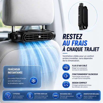 ❄️ Gardez vos passagers au frais tout l'été avec le ventilateur double turbine Nuratek™ TurboSeat Pro
