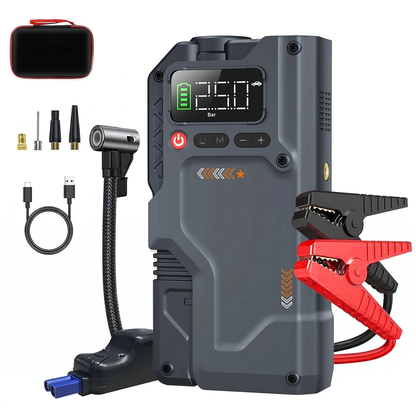 Booster de Batterie 2500A avec Compresseur d'Air Intelligent – Démarrage Rapide 12V