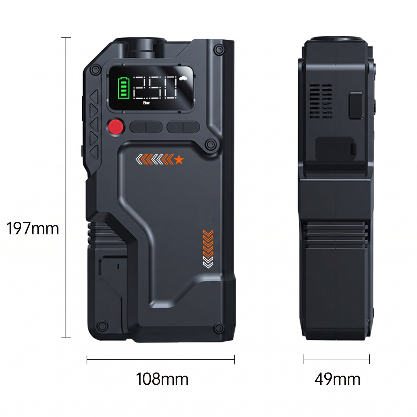 Booster de Batterie 2500A avec Compresseur d'Air Intelligent – Démarrage Rapide 12V