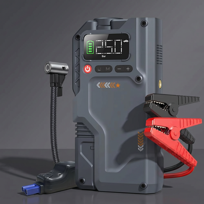Booster de Batterie 2500A avec Compresseur d'Air Intelligent – Démarrage Rapide 12V