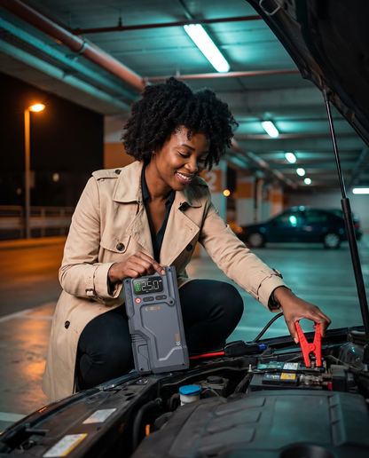 Booster de Batterie 2500A avec Compresseur d'Air Intelligent – Démarrage Rapide 12V