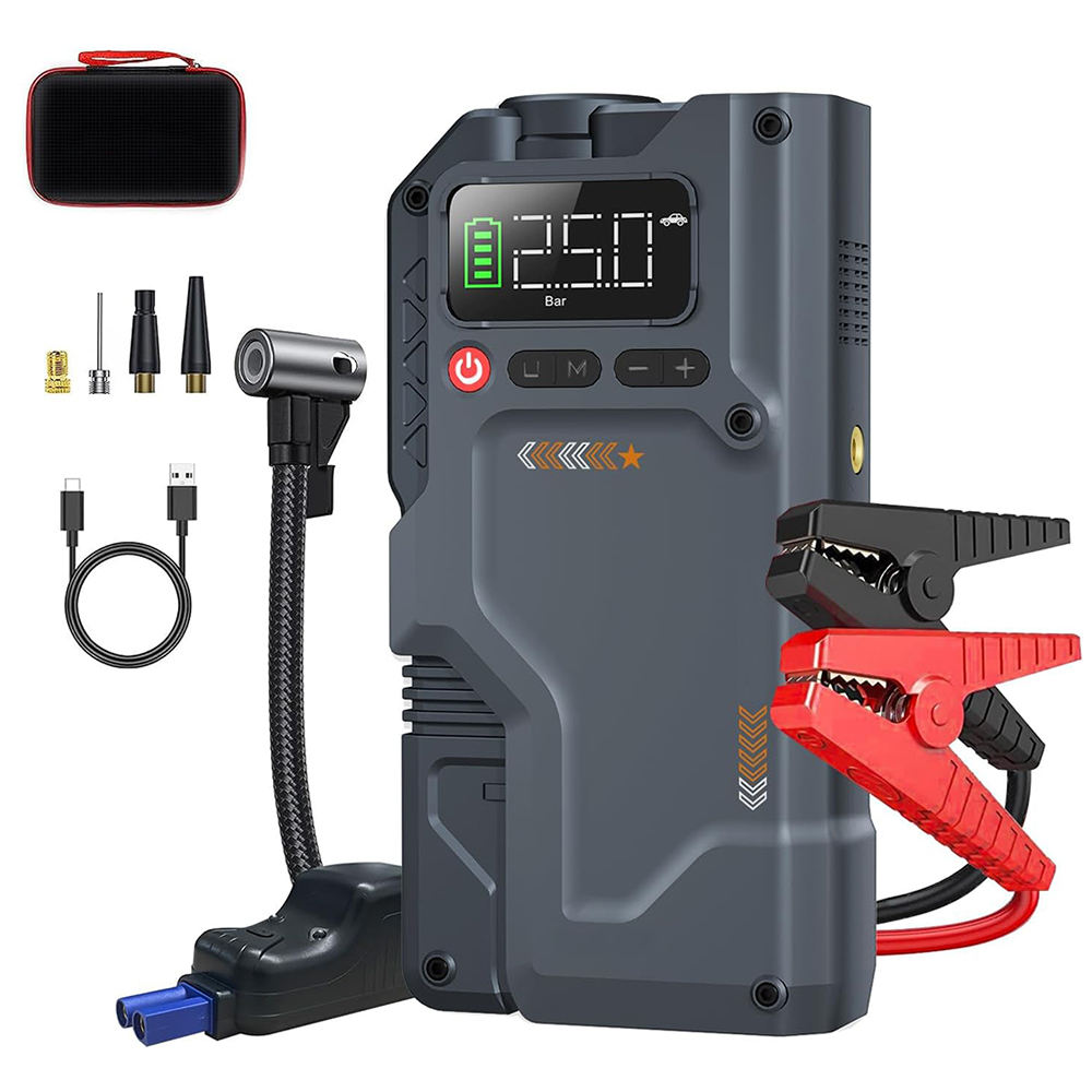 Booster de Batterie 2500A avec Compresseur d'Air Intelligent – Démarrage Rapide 12V